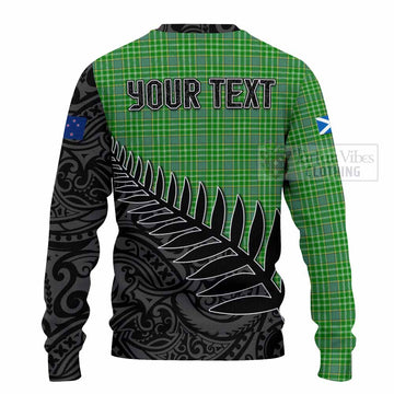 Currie Crest Tartan Knitted Sweater with New Zealand Silver Fern Half Style - Tartan Vibes Clothing