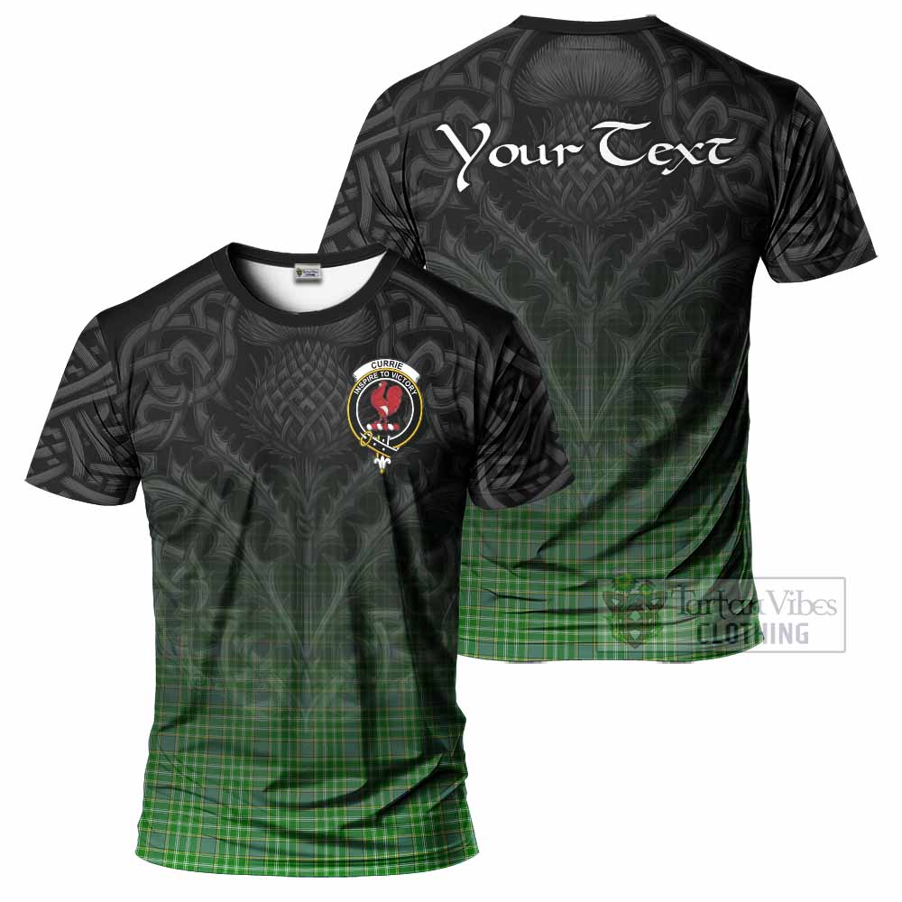 Currie Tartan T-Shirt with Family Crest Celtic Thistle Vibes - Tartan Vibes Clothing
