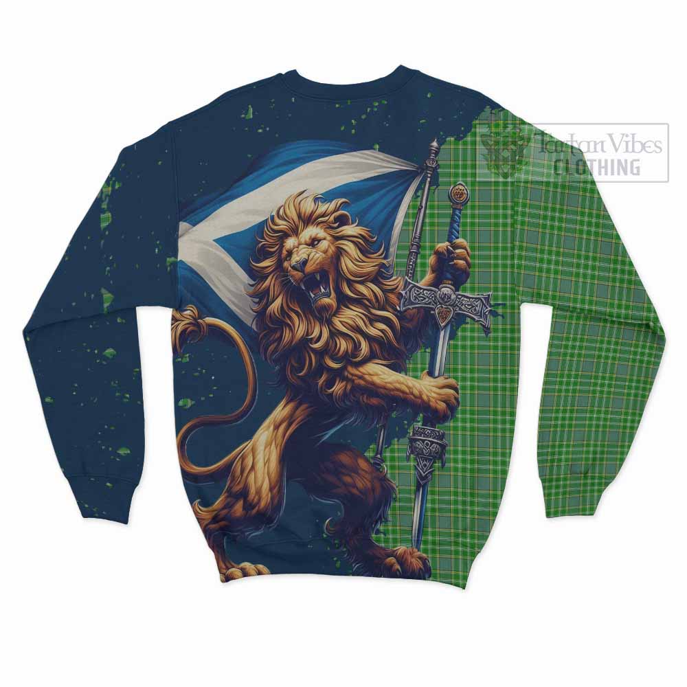 Currie Tartan Family Crest Sweatshirt with Scottish Majestic Lion - Tartan Vibes Clothing