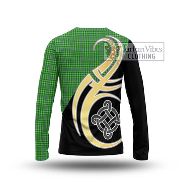 Currie Tartan Long Sleeve T-Shirt with Family Crest and Celtic Symbol Style - Tartan Vibes Clothing