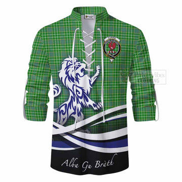Currie Tartan Ghillie Kilt Shirt with Alba Gu Brath Regal Lion Emblem - Tartan Vibes Clothing