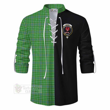 Currie Tartan Ghillie Kilt Shirt with Family Crest and Half Of Me Style - Tartan Vibes Clothing