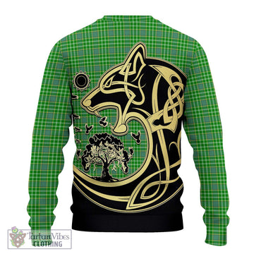 Currie Tartan Ugly Sweater with Family Crest Celtic Wolf Style - Tartan Vibes Clothing