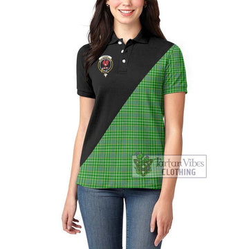 Currie Tartan Women's Polo Shirt with Family Crest and Military Logo Style - Tartan Vibes Clothing