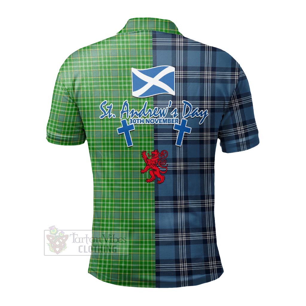Currie Tartan Polo Shirt Happy St. Andrew's Day Half Tartan Style - Tartan Vibes Clothing
