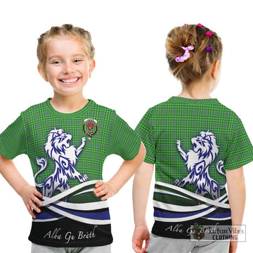 Currie Tartan Kid T-Shirt with Alba Gu Brath Regal Lion Emblem - Tartan Vibes Clothing