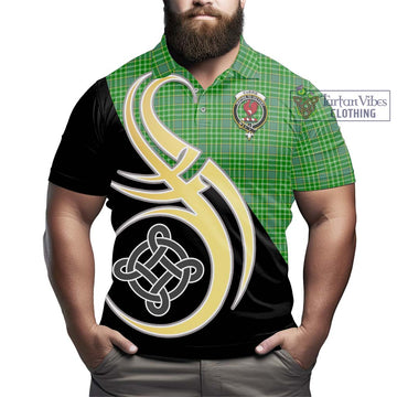 Currie Tartan Polo Shirt with Family Crest and Celtic Symbol Style - Tartan Vibes Clothing