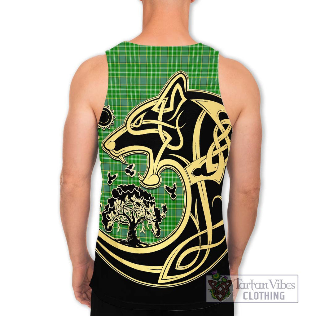 Currie Tartan Men's Tank Top with Family Crest Celtic Wolf Style - Tartan Vibes Clothing