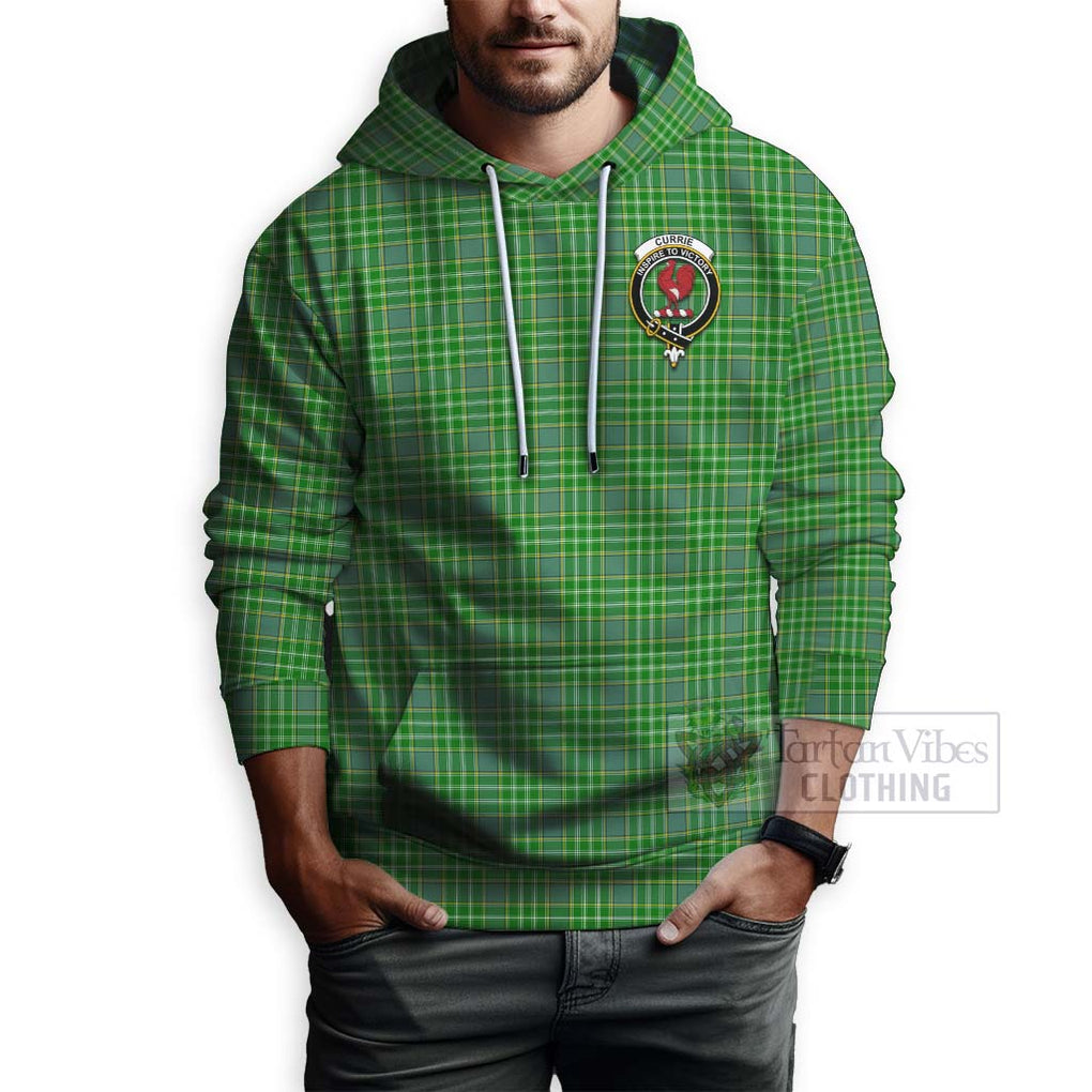 Currie Tartan Hoodie with Family Crest Celtic Skull Style - Tartan Vibes Clothing