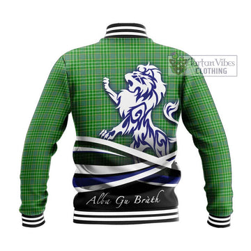 Currie Tartan Baseball Jacket with Alba Gu Brath Regal Lion Emblem - Tartan Vibes Clothing