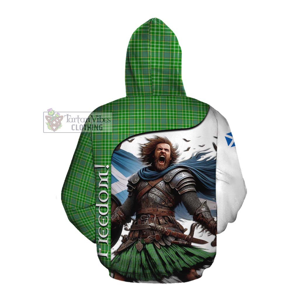 Tartan Vibes Clothing Currie Crest Tartan Cotton Hoodie Inspired by the Freedom of Scottish Warrior