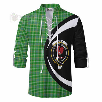 Currie Tartan Ghillie Kilt Shirt with Family Crest Circle Style - Tartan Vibes Clothing