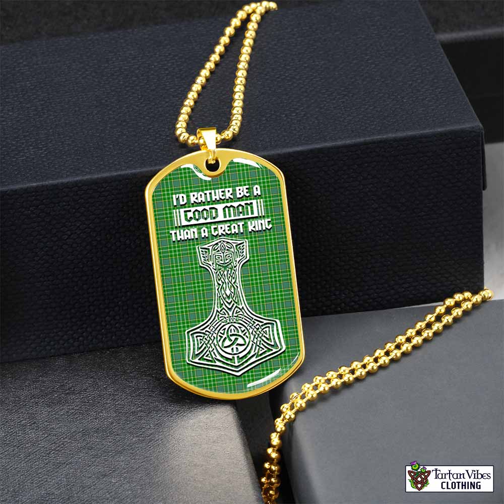 Currie Tartan Dog Tag Necklace Viking Mjolnir Style Gold No - Tartan Vibes Clothing