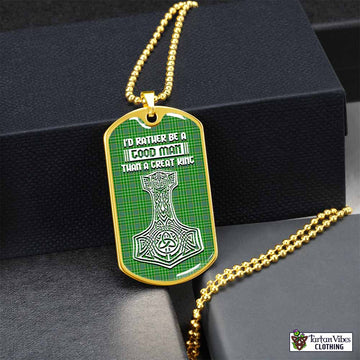Tartan Vibes Clothing Currie Tartan Dog Tag Necklace Viking Mjolnir Style