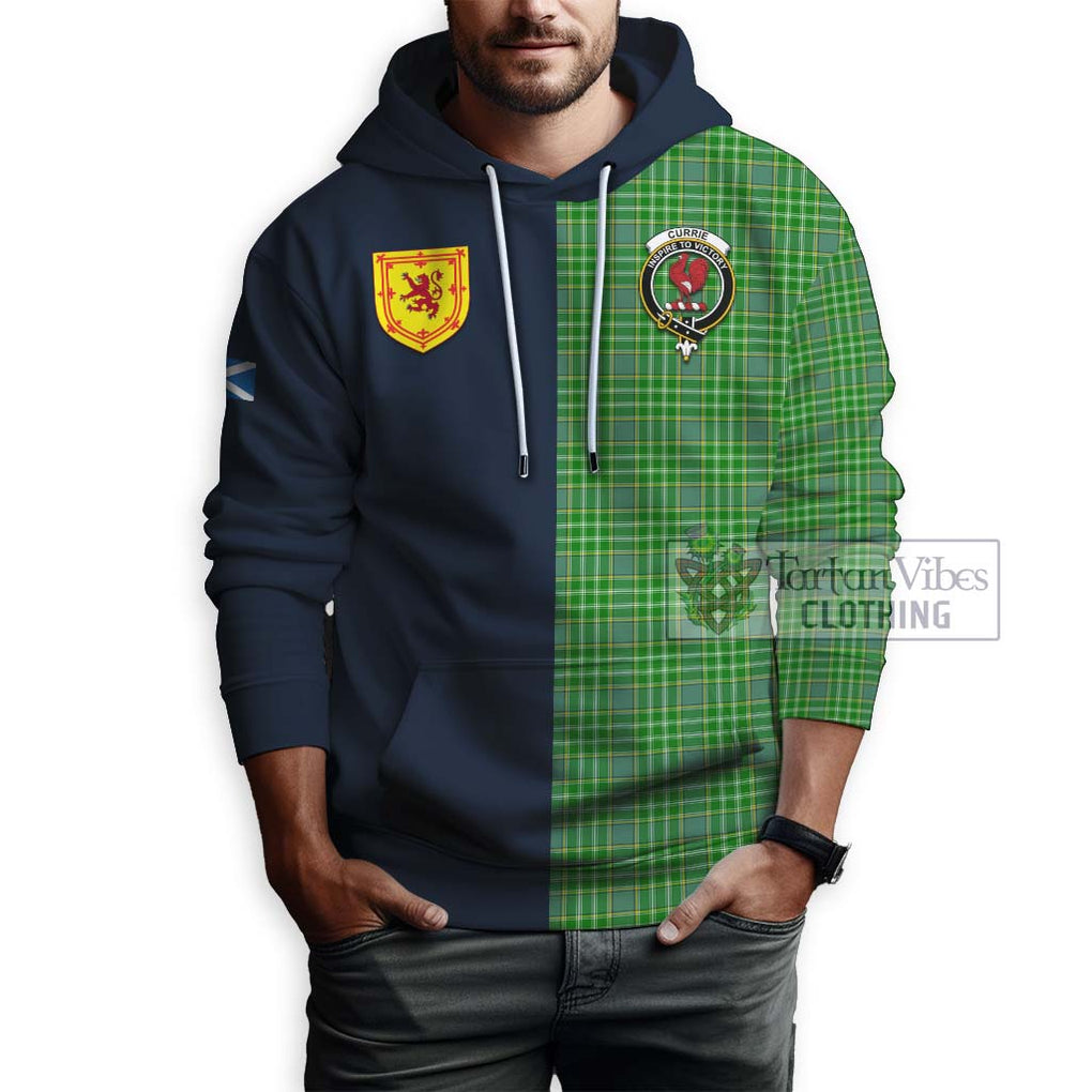 Currie Tartan Hoodie Alba with Scottish Lion Royal Arm Half Style - Tartan Vibes Clothing