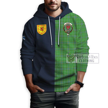 Currie Tartan Hoodie Alba with Scottish Lion Royal Arm Half Style - Tartan Vibes Clothing