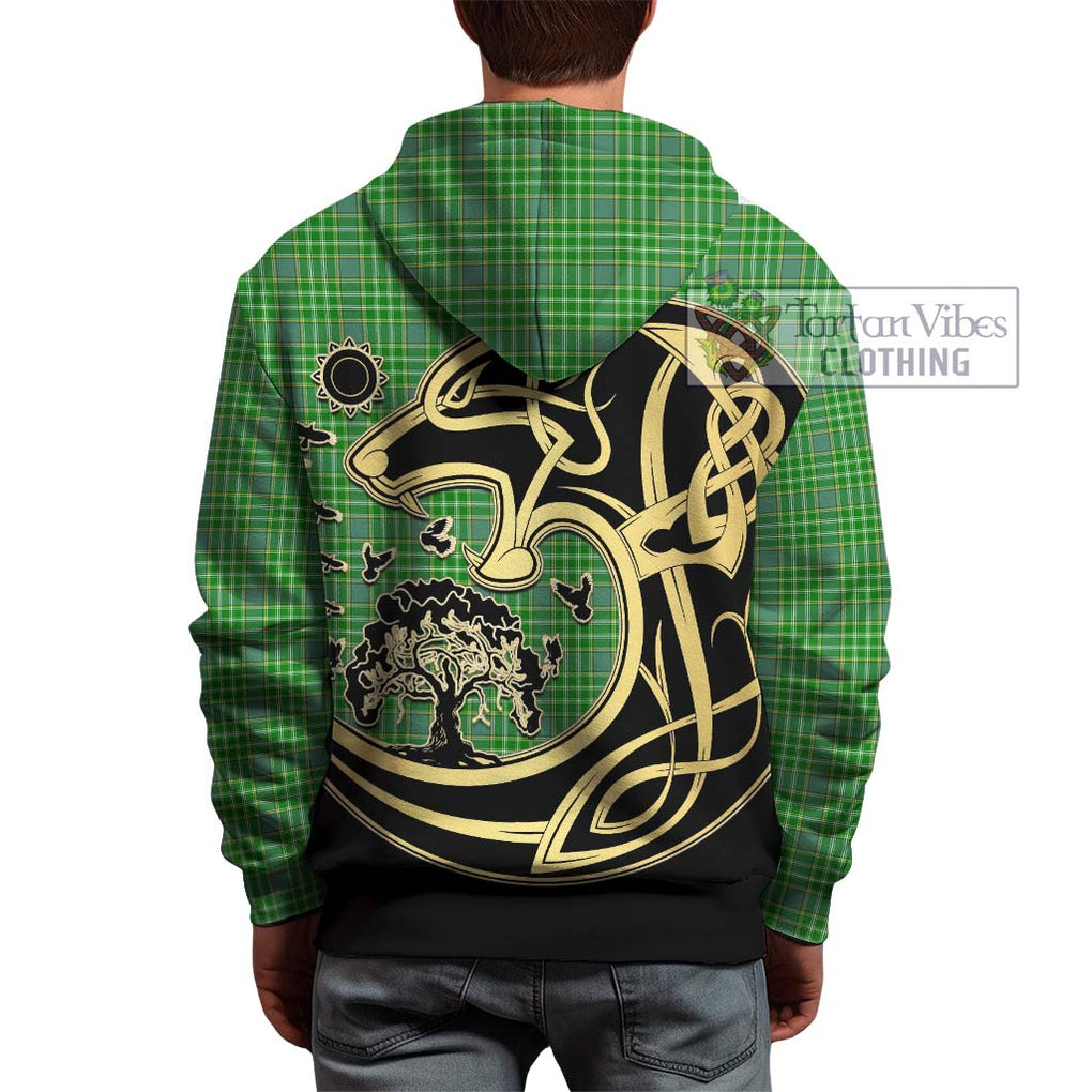 Currie Tartan Hoodie with Family Crest Celtic Wolf Style - Tartan Vibes Clothing