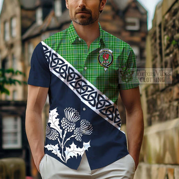 Currie Tartan Hawaiian Shirt Featuring Thistle and Scotland Map - Tartan Vibes Clothing