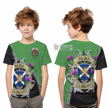 Currie Tartan Family Crest Kid T-Shirt Lion Rampant Royal Thistle Shield Celtic Inspired - Tartan Vibes Clothing