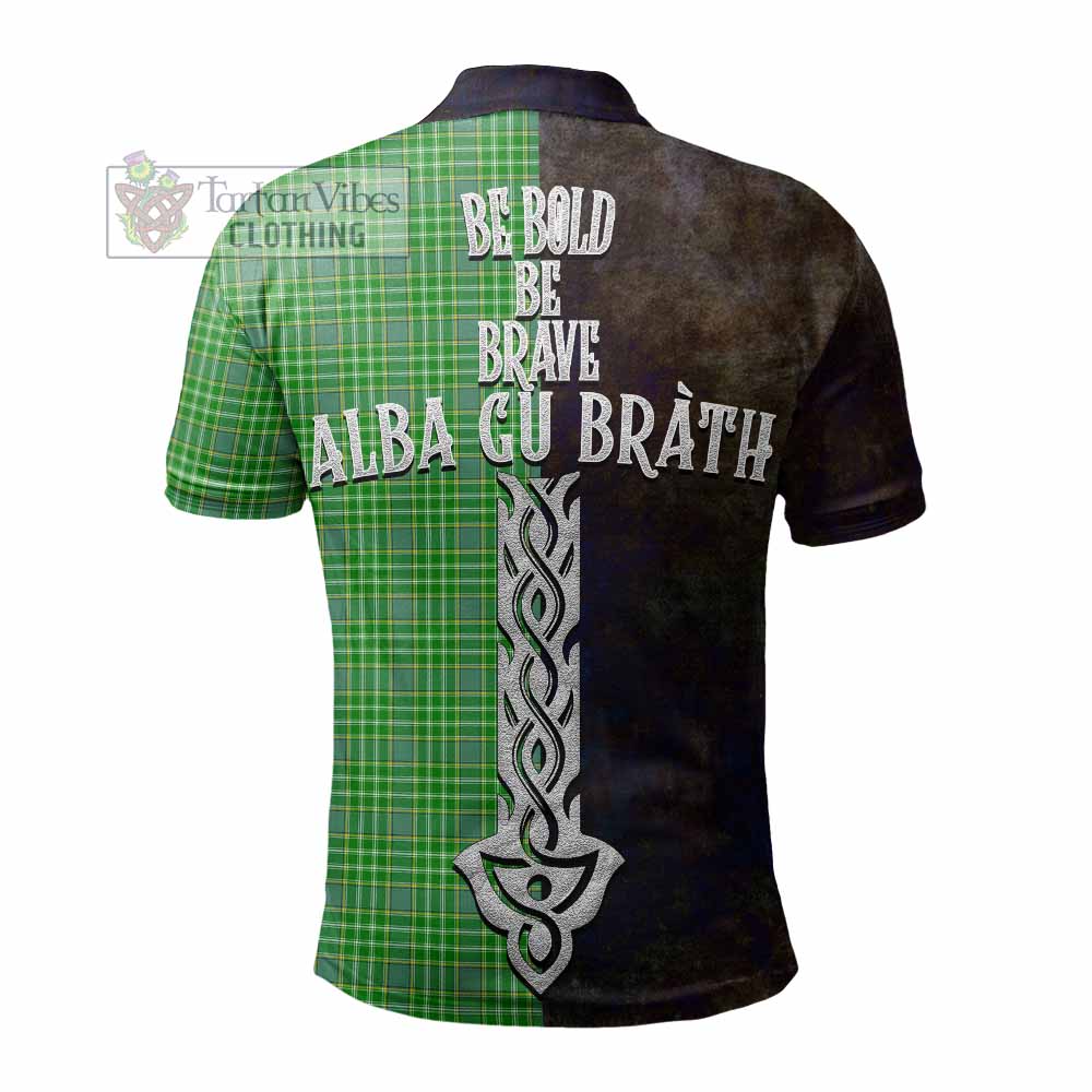 Currie Tartan Family Crest Polo Shirt Alba Gu Brath Be Brave Lion Ancient Style - Tartan Vibes Clothing