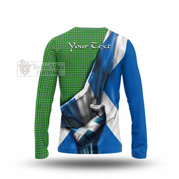 Currie Tartan Long Sleeve T-Shirt with Family Crest Scotland Patriotic Style - Tartan Vibes Clothing