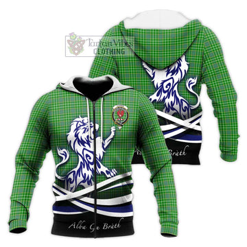 Currie Tartan Knitted Hoodie with Alba Gu Brath Regal Lion Emblem Unisex Knitted Zip Hoodie - Tartan Vibes Clothing