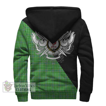 Currie Tartan Sherpa Hoodie with Family Crest and Military Logo Style - Tartan Vibes Clothing