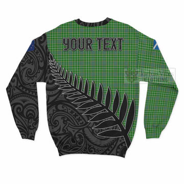 Currie Crest Tartan Sweatshirt with New Zealand Silver Fern Half Style - Tartan Vibes Clothing