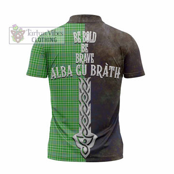 Tartan Vibes Clothing Currie Tartan Family Crest Zipper Polo Shirt Alba Gu Brath Be Brave Lion Ancient Style
