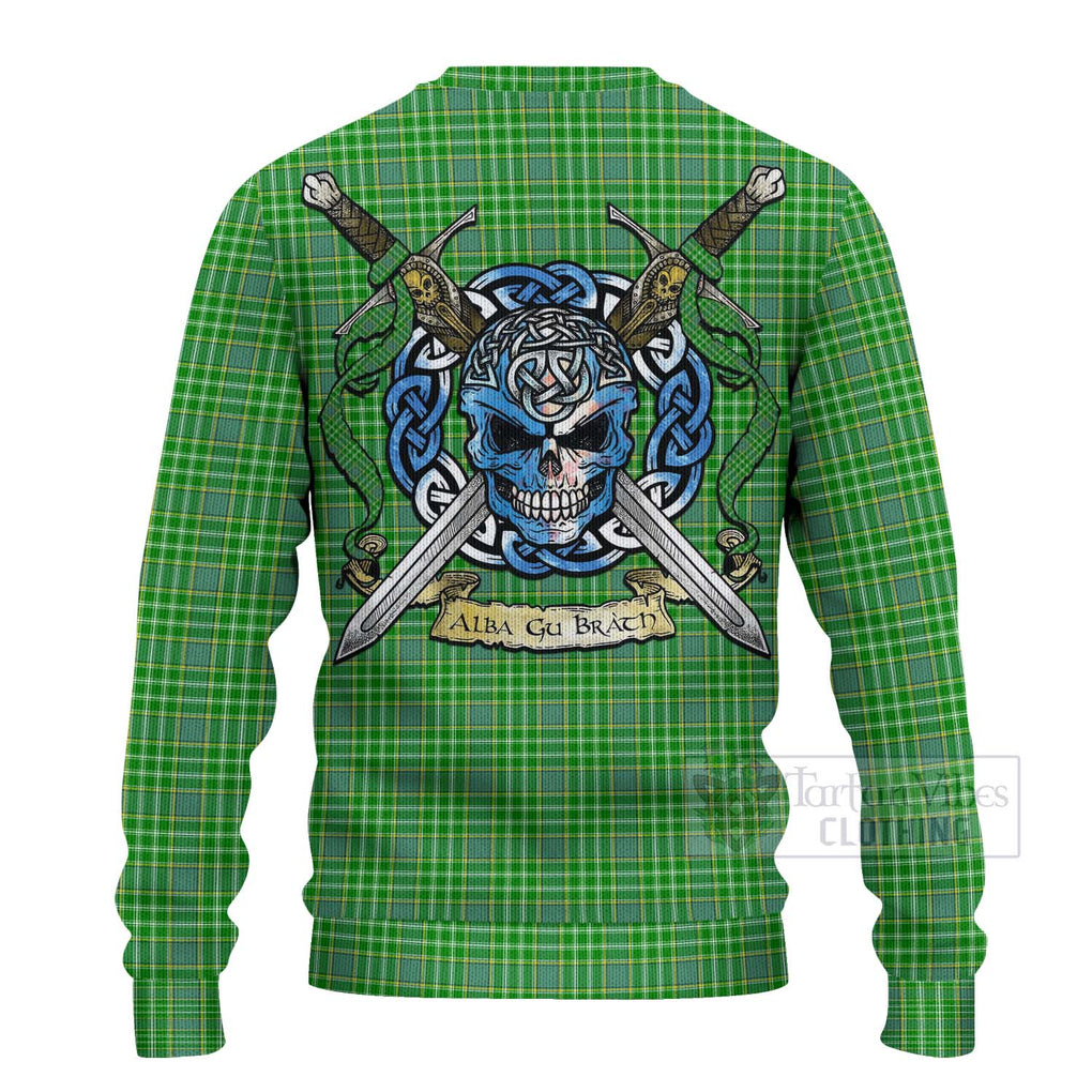 Currie Tartan Ugly Sweater with Family Crest Celtic Skull Style - Tartan Vibes Clothing