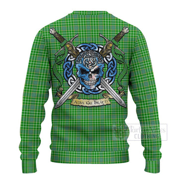 Currie Tartan Ugly Sweater with Family Crest Celtic Skull Style - Tartan Vibes Clothing