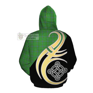 Currie Tartan Cotton Hoodie with Family Crest and Celtic Symbol Style Pullover Hoodie - Tartan Vibes Clothing