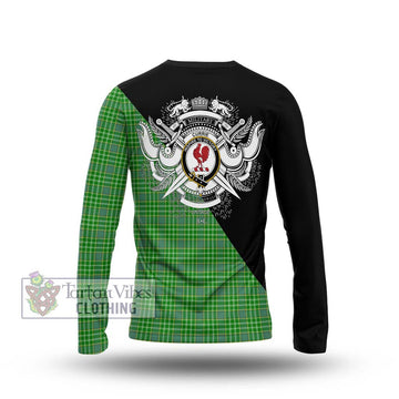 Currie Tartan Long Sleeve T-Shirt with Family Crest and Military Logo Style - Tartan Vibes Clothing