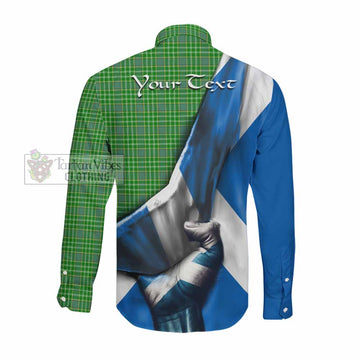 Currie Tartan Long Sleeve Button Shirt with Family Crest Scotland Patriotic Style Men's Shirt - Tartan Vibes Clothing