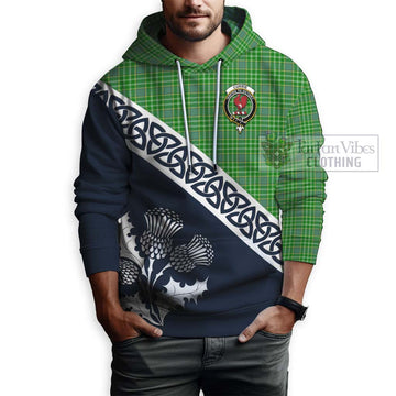 Currie Tartan Hoodie Featuring Thistle and Scotland Map - Tartan Vibes Clothing