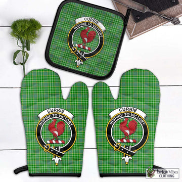 Currie Tartan Combo Oven Mitt & Pot-Holder with Family Crest - Tartan Vibes Clothing