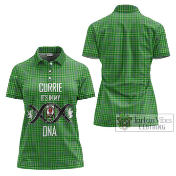Currie Tartan Women's Polo Shirt with Family Crest DNA In Me Style - Tartan Vibes Clothing