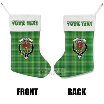 Currie Tartan Family Crest Christmas Stocking with Personalized Text - Tartan Vibes Clothing