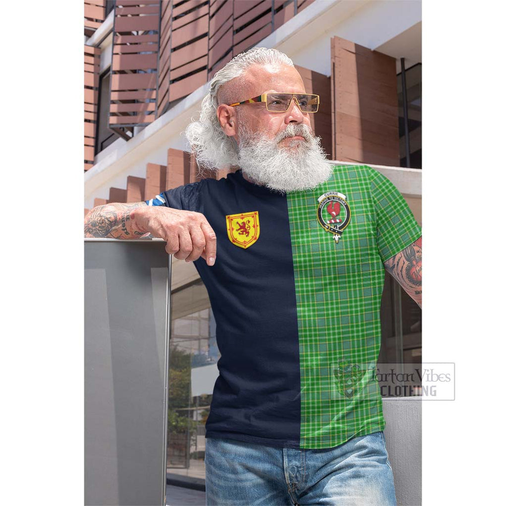 Currie Tartan Cotton T-shirt Alba with Scottish Lion Royal Arm Half Style Men's Shirt - Tartan Vibes Clothing