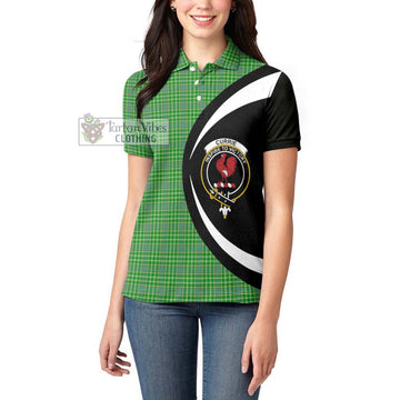 Currie Tartan Women's Polo Shirt with Family Crest Circle Style - Tartan Vibes Clothing