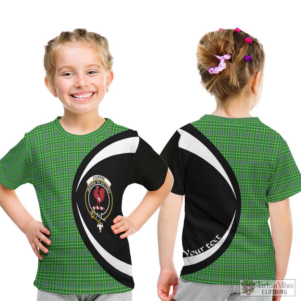 Currie Tartan Kid T-Shirt with Family Crest Circle Style - Tartan Vibes Clothing