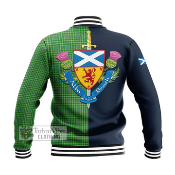 Currie Tartan Baseball Jacket Alba with Scottish Lion Royal Arm Half Style - Tartan Vibes Clothing