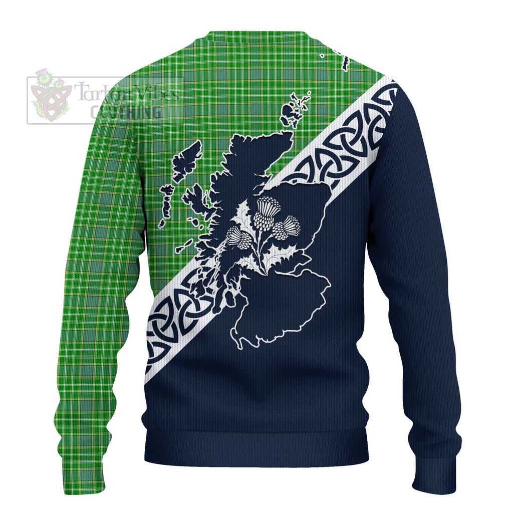 Currie Tartan Ugly Sweater Featuring Thistle and Scotland Map - Tartan Vibes Clothing