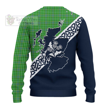 Currie Tartan Ugly Sweater Featuring Thistle and Scotland Map - Tartan Vibes Clothing