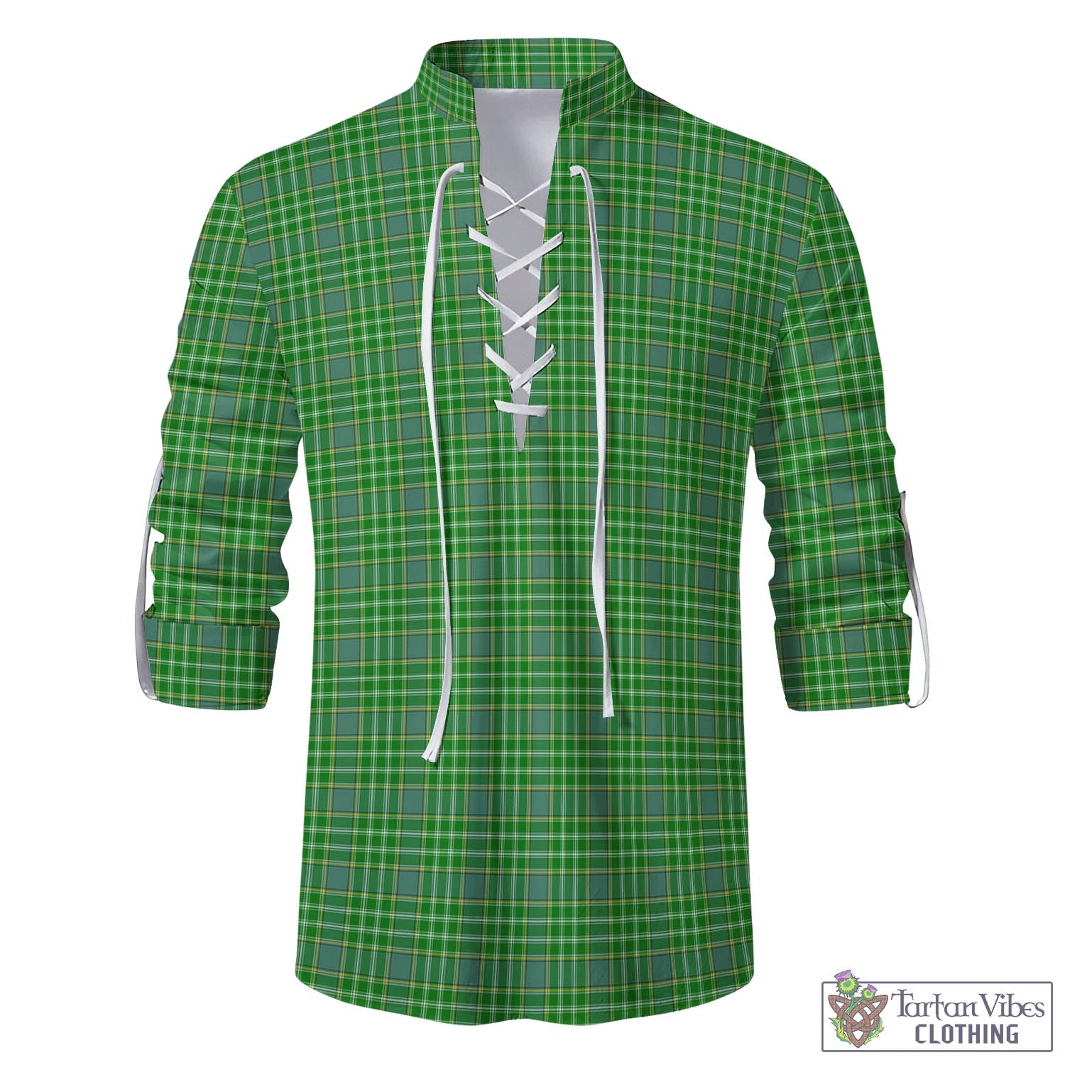 Tartan Vibes Clothing Currie Tartan Men's Scottish Traditional Jacobite Ghillie Kilt Shirt