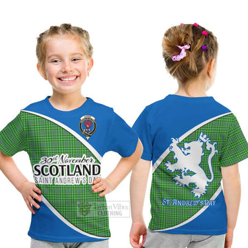 Currie Family Crest Tartan Kid T-Shirt Celebrate Saint Andrew's Day in Style - Tartan Vibes Clothing