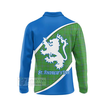 Currie Family Crest Tartan Long Sleeve Polo Shirt Celebrate Saint Andrew's Day in Style - Tartan Vibes Clothing