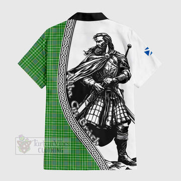 Currie Tartan Clan Crest Hawaiian Shirt with Highlander Warrior Celtic Style - Tartan Vibes Clothing