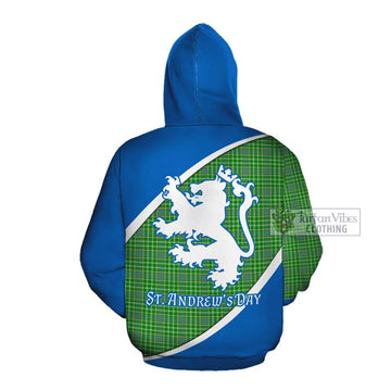 Currie Family Crest Tartan Cotton Hoodie Celebrate Saint Andrew's Day in Style Pullover Hoodie - Tartan Vibes Clothing