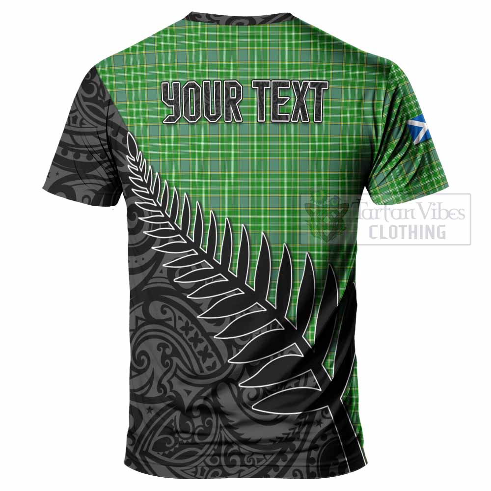Currie Crest Tartan T-Shirt with New Zealand Silver Fern Half Style - Tartan Vibes Clothing